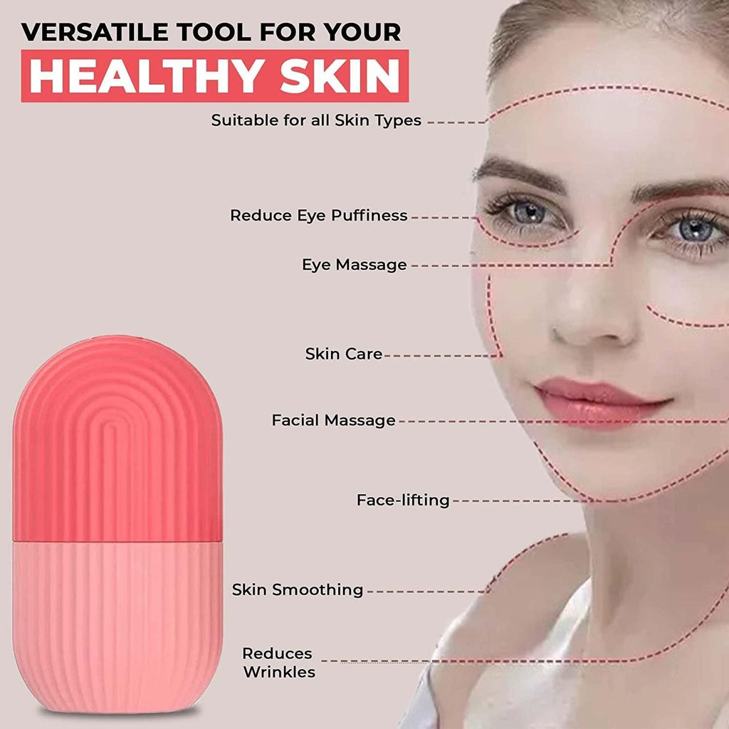 Face Ice Roller to Enhance Skin Glow, Shrink &Tighten Pores, Reusable Facial Ice Roller Face Ice Treatment
